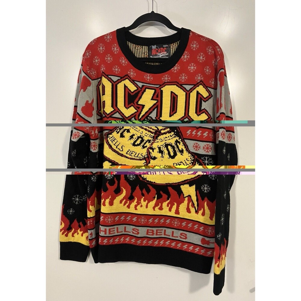 AC/DC Ugly Christmas Sweater Hells Bells EMP Sz 2XL